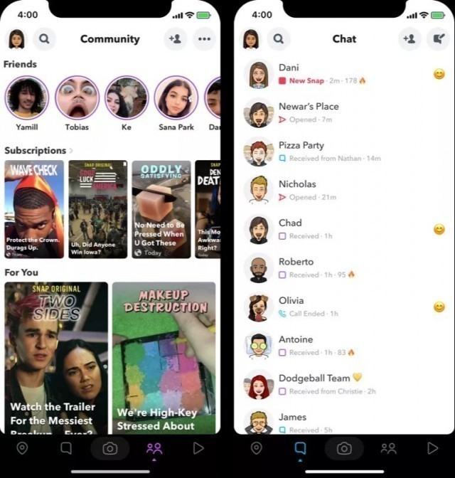 Snapchat is testing a redesigned version on Android and iOS, reports The Verge, citing screenshots shared by tipsters.